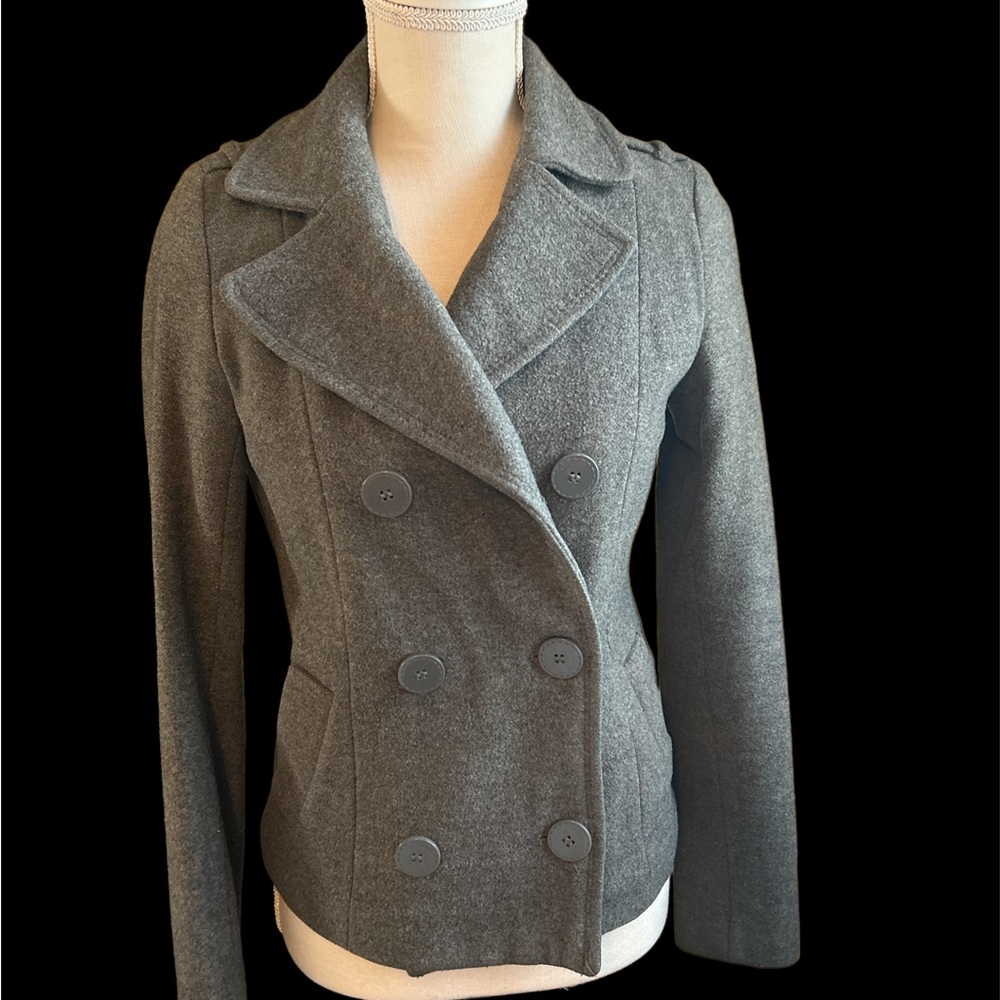 EUC wool short pea coat sz 6